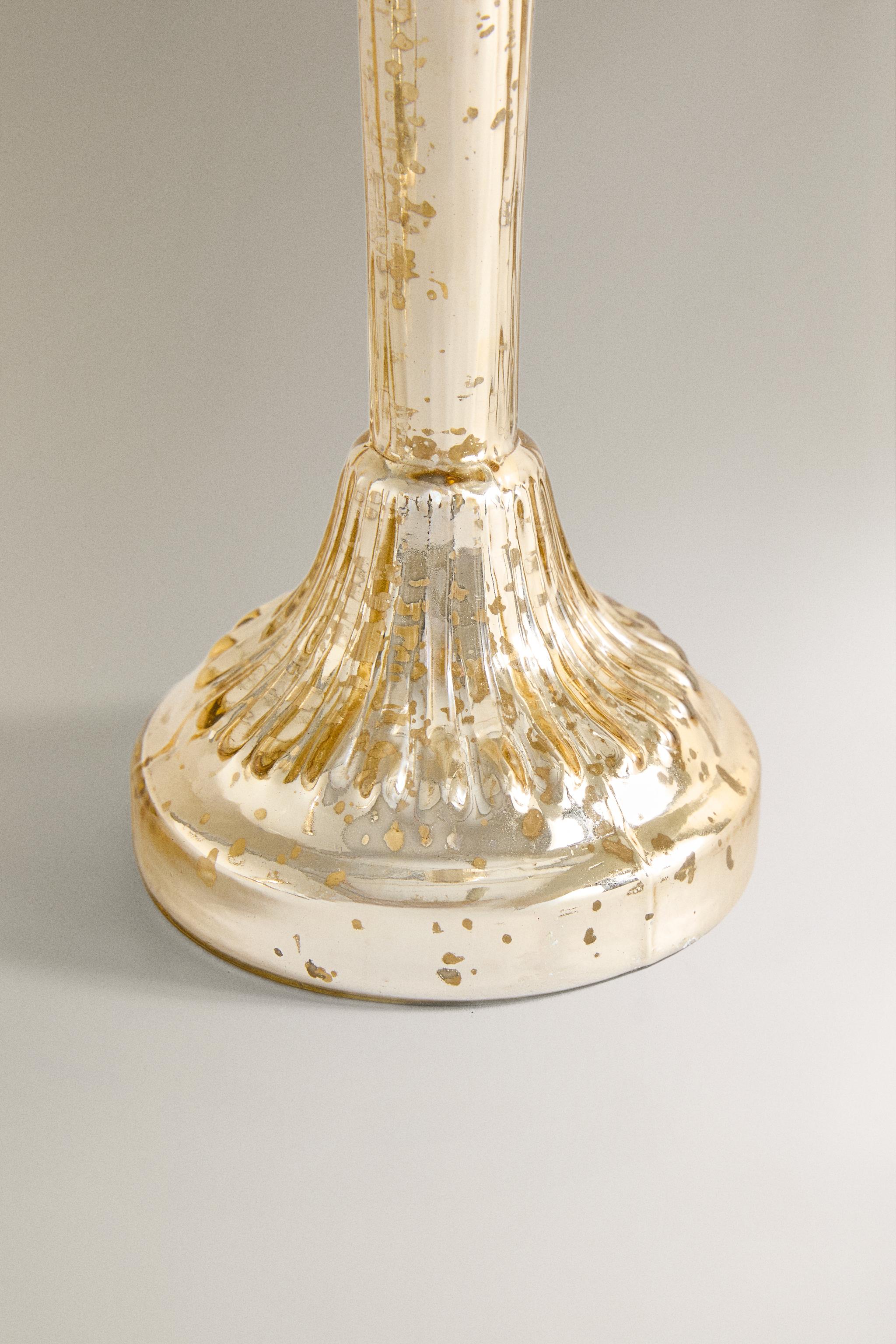 ANTIQUE CHRISTMAS GLASS CANDLESTICK